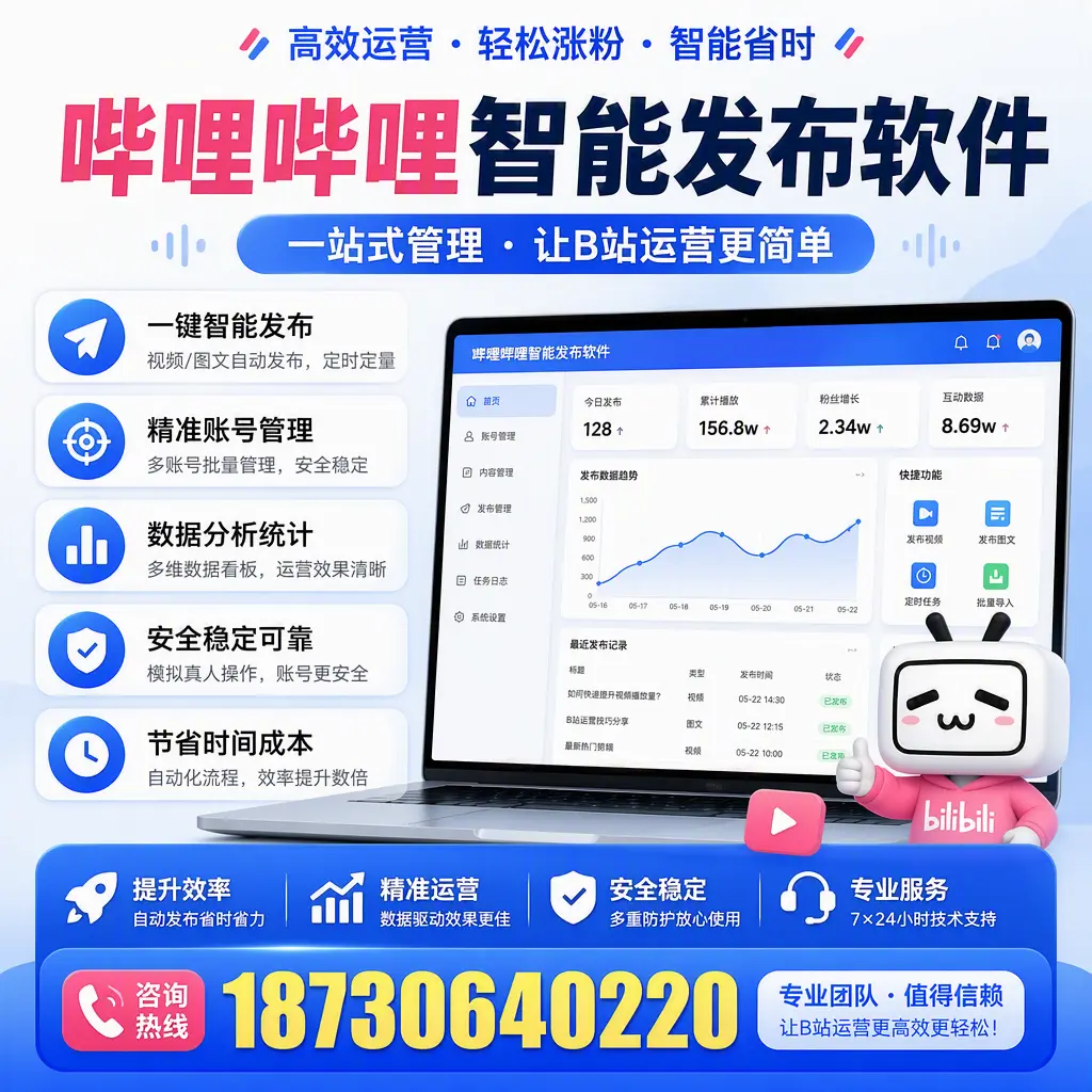 哔哩哔哩智能发布软件的最新功能：在 济南 助力内容传播